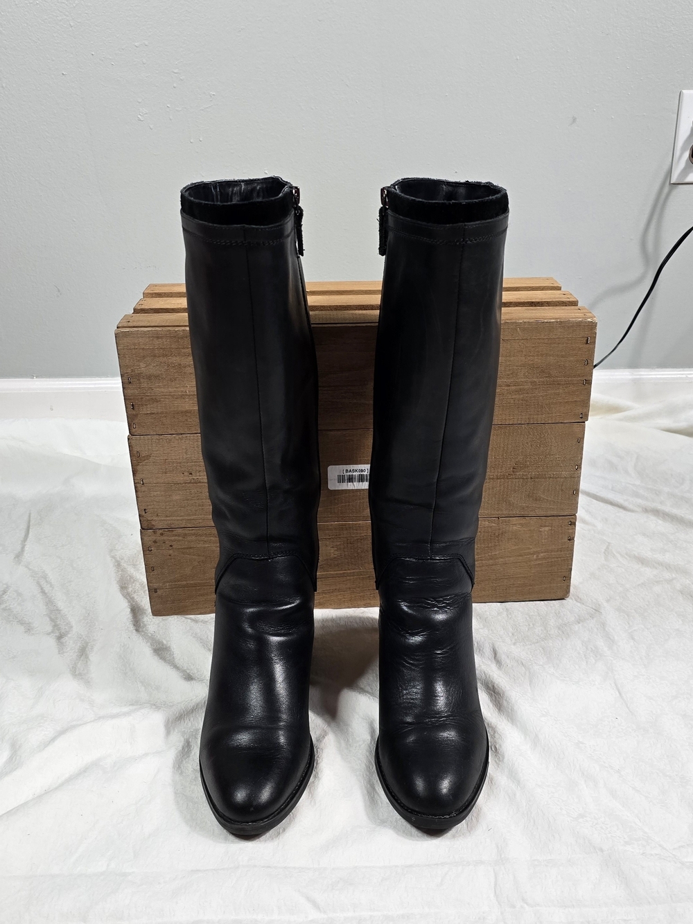Franco Sarto Black Over-the-Knee Leather Boots